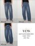 SIDE PLEATED DENIM PANTS / Y242-31045